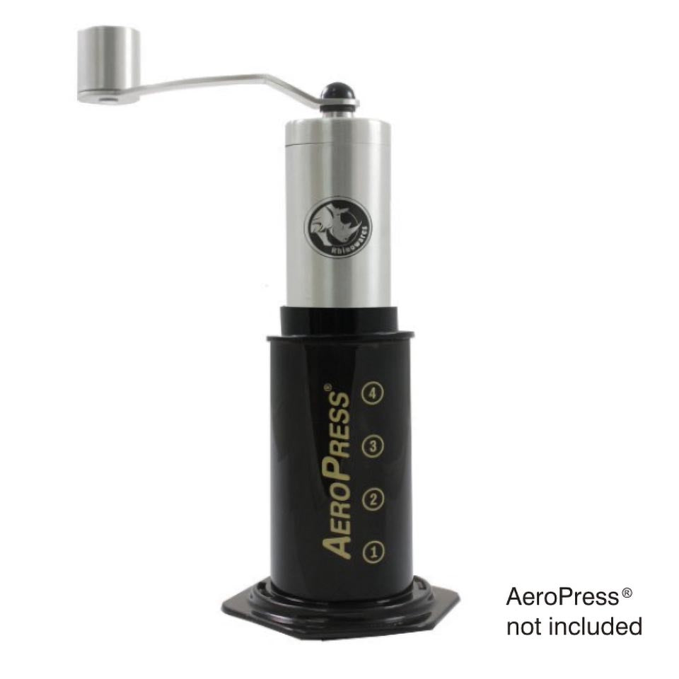 Rhino Handmühle klein mit Adapter für Aeropress - Municoffee Company GbR