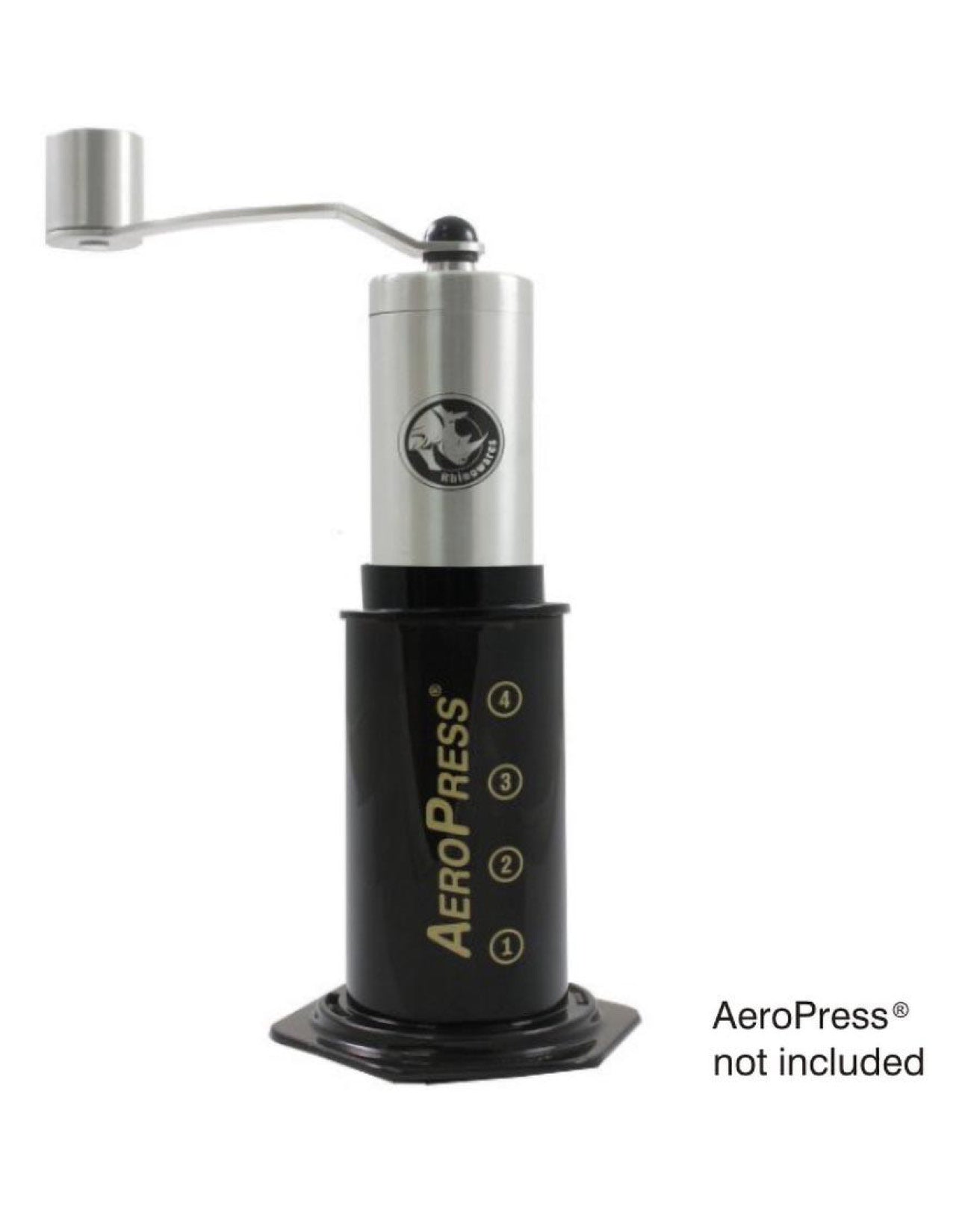Rhino Handmühle klein mit Adapter für Aeropress - Municoffee Company GbR